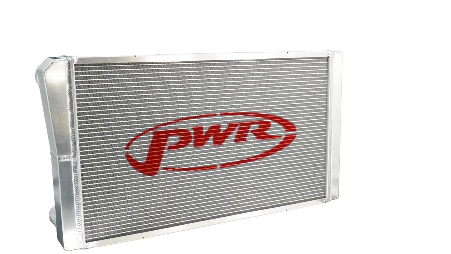 PWR - Radiator Lightweight Troyer Modified 55mm Extruded Tube Double Pass Closed 27.50 x 15"  1-3/4 Outlet