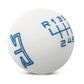 RTR - WHITE SHIFT KNOB - BLUE ENGRAVING (15-23 MUSTANG - GT, ECOBOOST, V6)