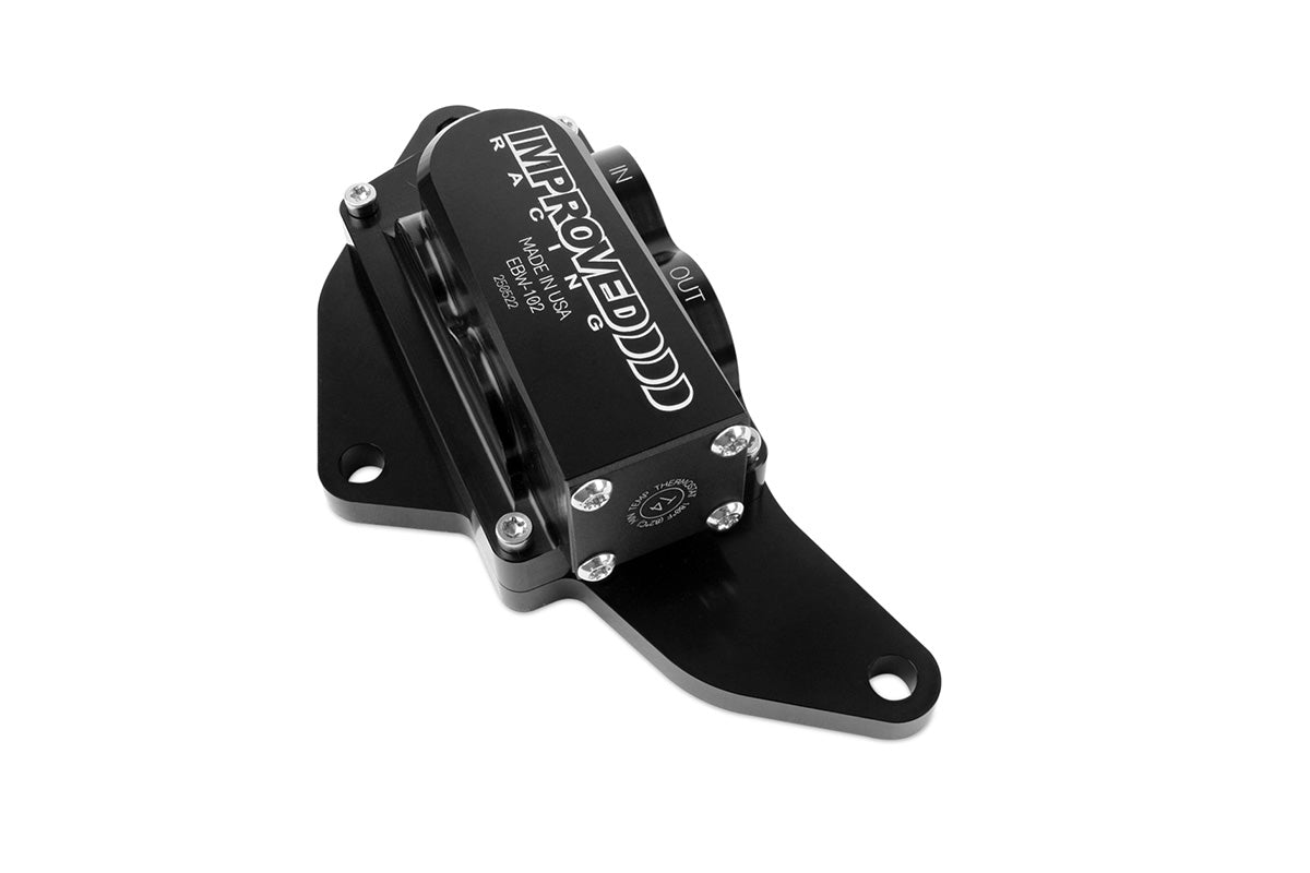 Improved Racing - Oil Cooler Adapter with Thermostat for BMW Engines, Bottom-Exit Lines, 200F Thermostat