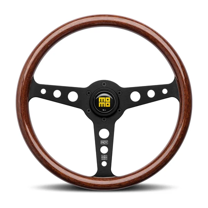 Momo Indy Steering Wheel 350 mm - Magoany Wood/Brshd Black Spokes