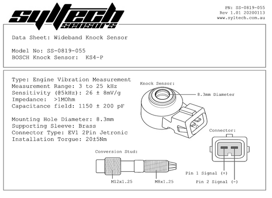 Platinum Racing Products - KS4-P -3 TO 25 KHZ KNOCK SENSOR KIT TO SUIT NISSAN CA18