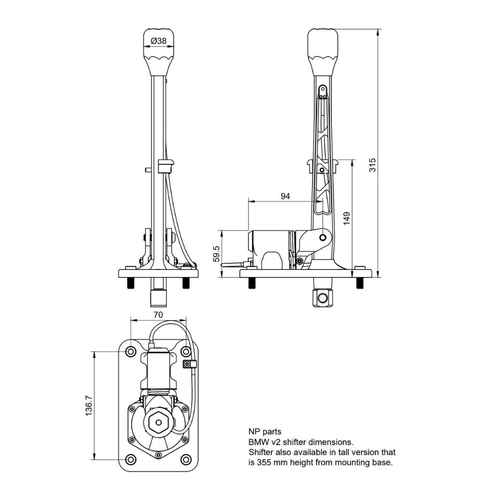 NP PARTS - Short Shifter V2 for BMW