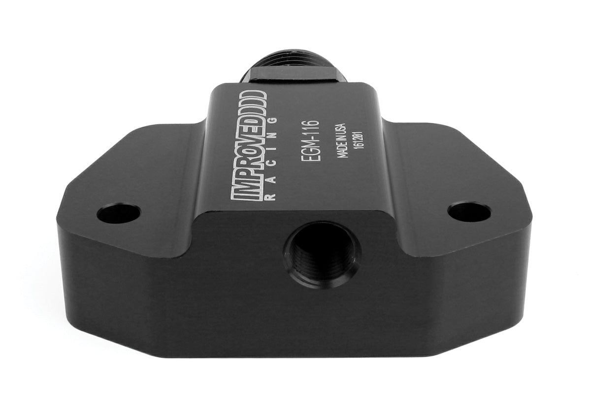 Improved Racing - Oil sensor, accumulator, and turbo feed adapter, -8AN ORB and two 1/8" NPT ports, LS engines