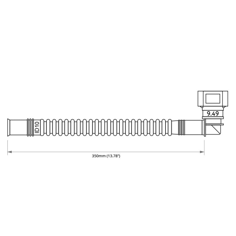 Nuke Performance - Pre-assembled in tank 350mm fuel hose SAE 9.49 90° to ID10