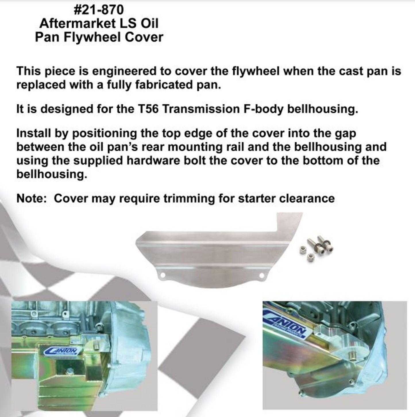 Canton - Flywheel Cover For Chevy LS T56 Transmission With F-Body Bellhousing