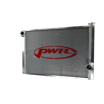 PWR - 42mm Universal Performance Radiator (PWR Open 28″ x 19″) -20 AN Port Inlet, 1-3/4″ High Outlet