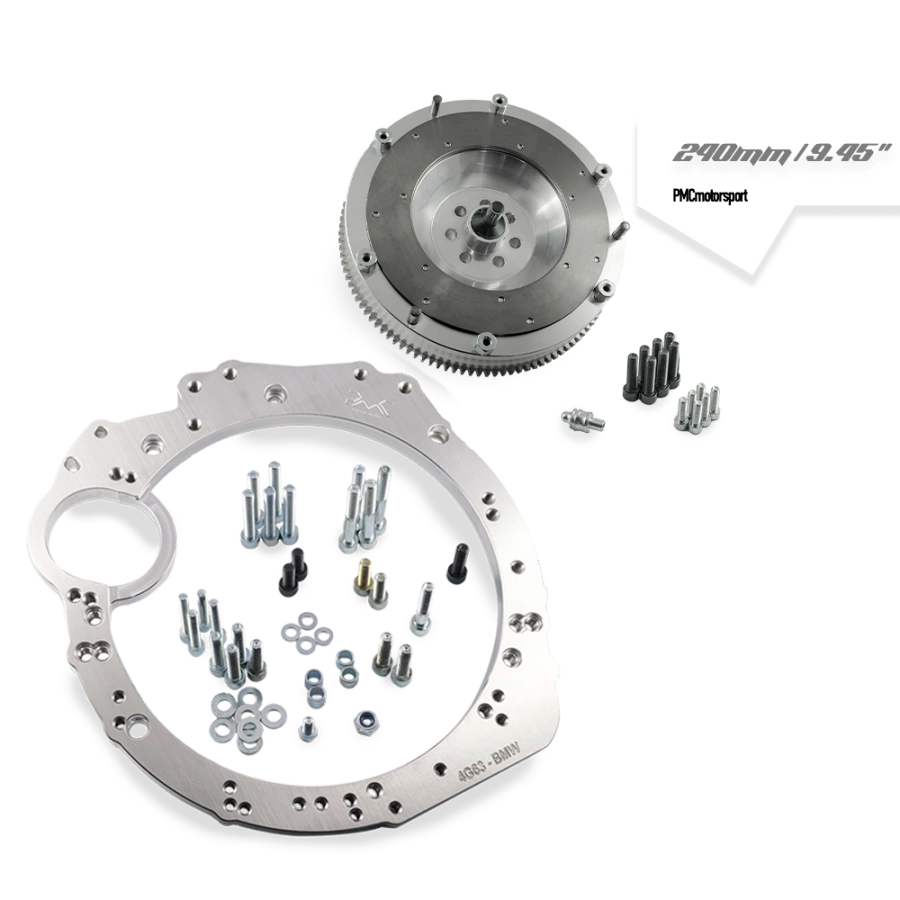 PMC Motorsport - Adapter kit Mitsubishi 4G63 - manual 6-speed BMW M57n GS6-53DZ HGU HGK - 240mm / 9.45"