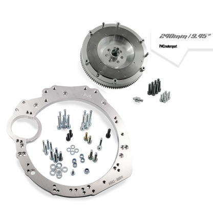 PMC Motorsport - Adapter kit Mitsubishi 4G63 - manual 6-speed BMW M57n GS6-53DZ HGU HGK - 240mm / 9.45"