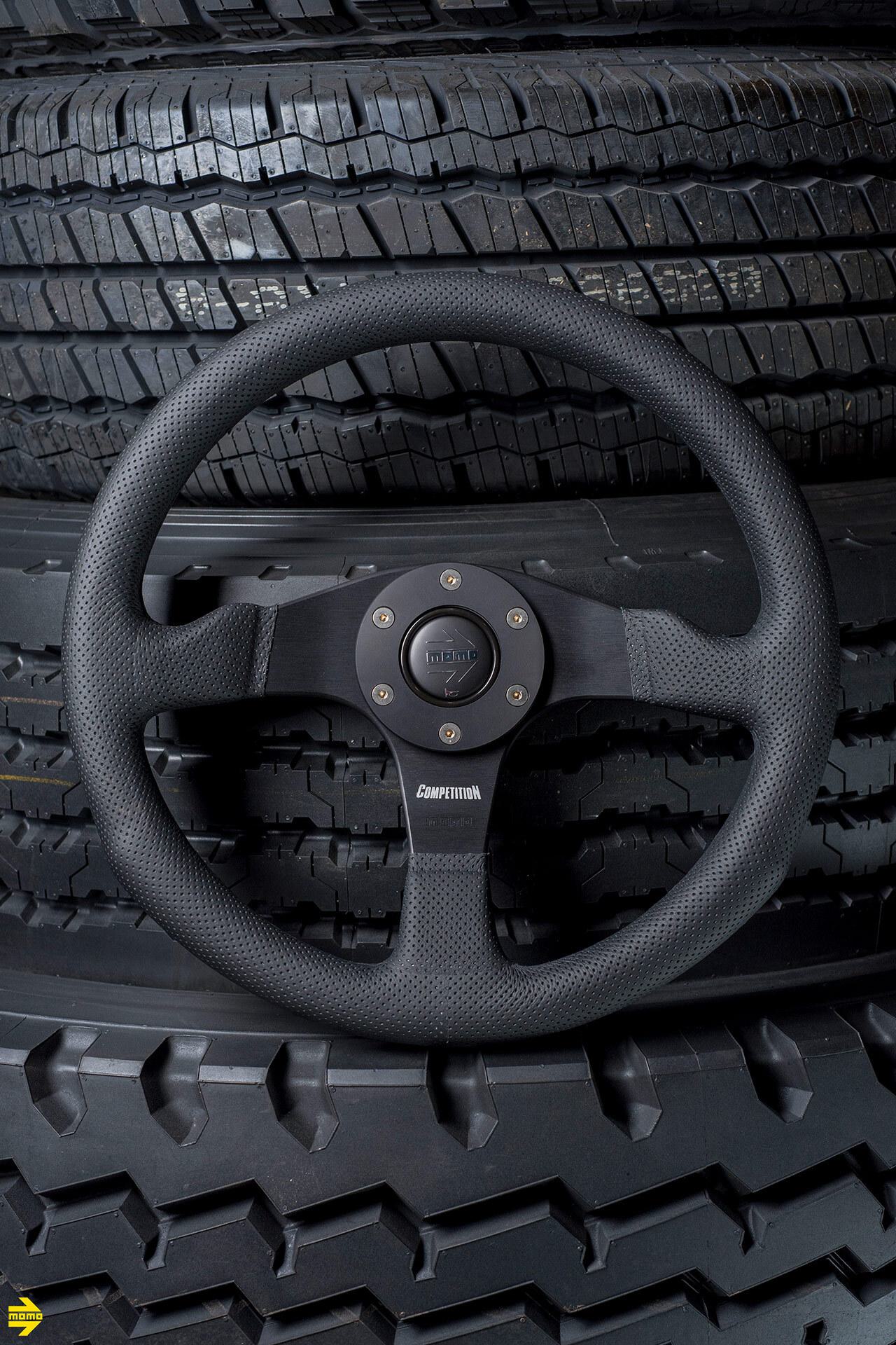 Momo Competition Steering Wheel 350 mm - Black AirLeather/Black Spokes