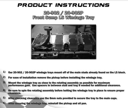 Canton - GM LS1 FRONT SUMP SCREEN WINDAGE TRAY