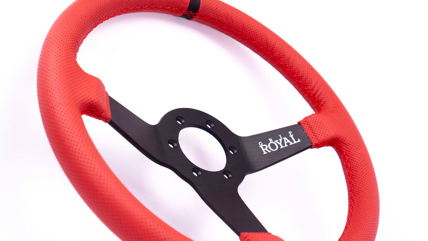 Grip Royal - Brute – 350mm – Red Perforated Leather – Black TDC