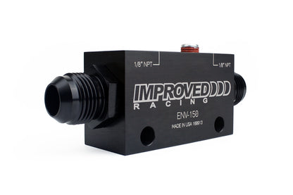 Improved Racing - Inline oil sensor adapter block, two 1/8" NPT sensor ports, -10AN ORB in/out ports