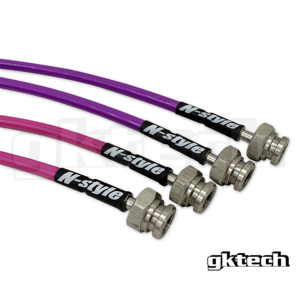 GKTech - LÍNEAS DE FRENO TRENZADAS DE CONVERSIÓN N-STYLE S13 240SX A Z32/GTST/GTR (DELANTERA Y TRASERA) (S13X-CONV-1)