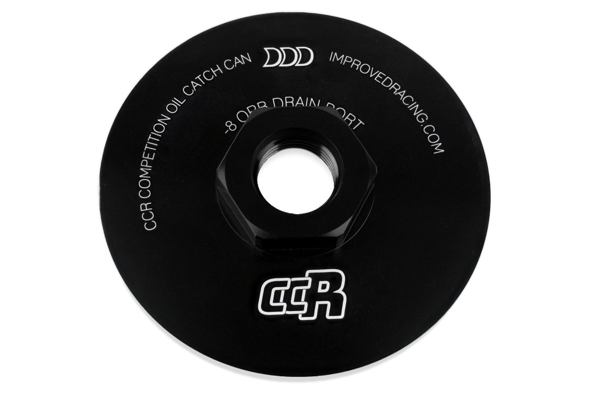 Improved Racing - CCR Oil Catch Can Replacement Bottom Cap with -8 ORB Drain Port