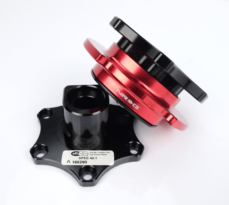 NRG SFI KEY WAY TYPE QUICK RELEASE BLACK-RED