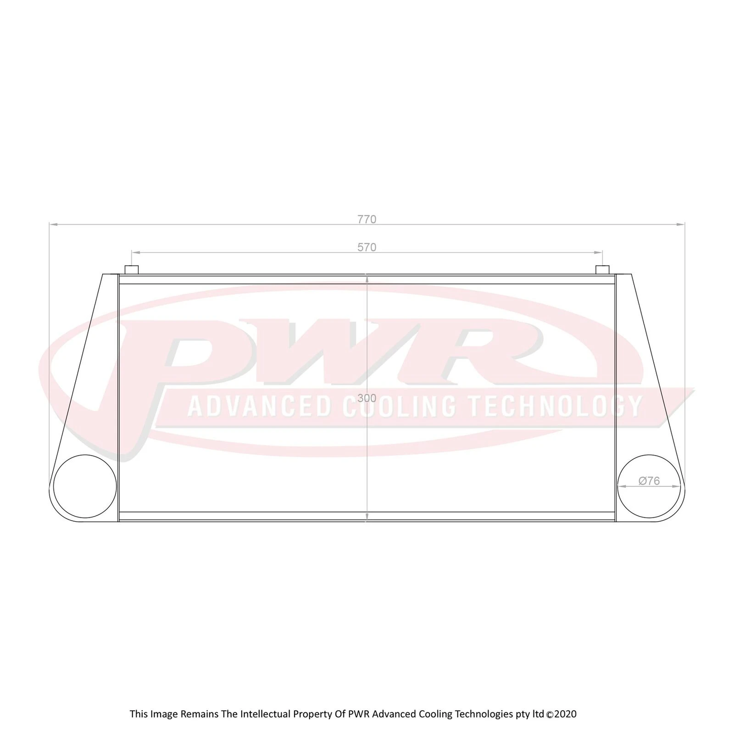 PWR - 81mm Performance Intercooler (Mazda RX7 FD Series 6-8 92-02) 3″ Outlets