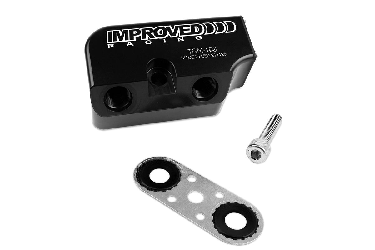 Improved Racing - Transmission cooler adapter, thermostatic, 140F, 6L80/6L90 transmissions, -6AN ORB ports