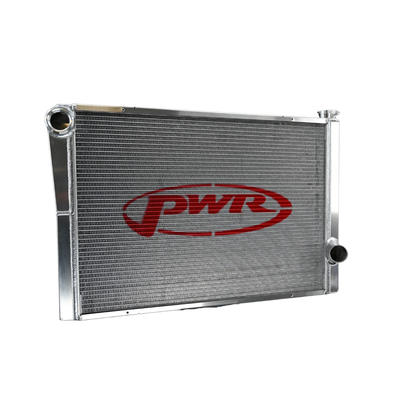 PWR - 42mm Universal Performance Radiator (PWR Open 28″ x 19″) -20 AN Port Inlet, 1-3/4″ High Outlet