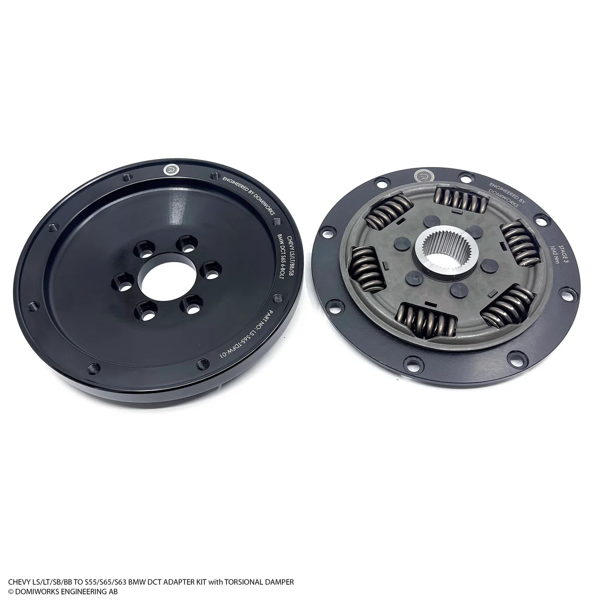 DomiWorks Engineering - CHEVY LS/LT/SB/BB TO S55/S65/S63 DCT ADAPTER KIT WITH TORSIONAL DAMPER