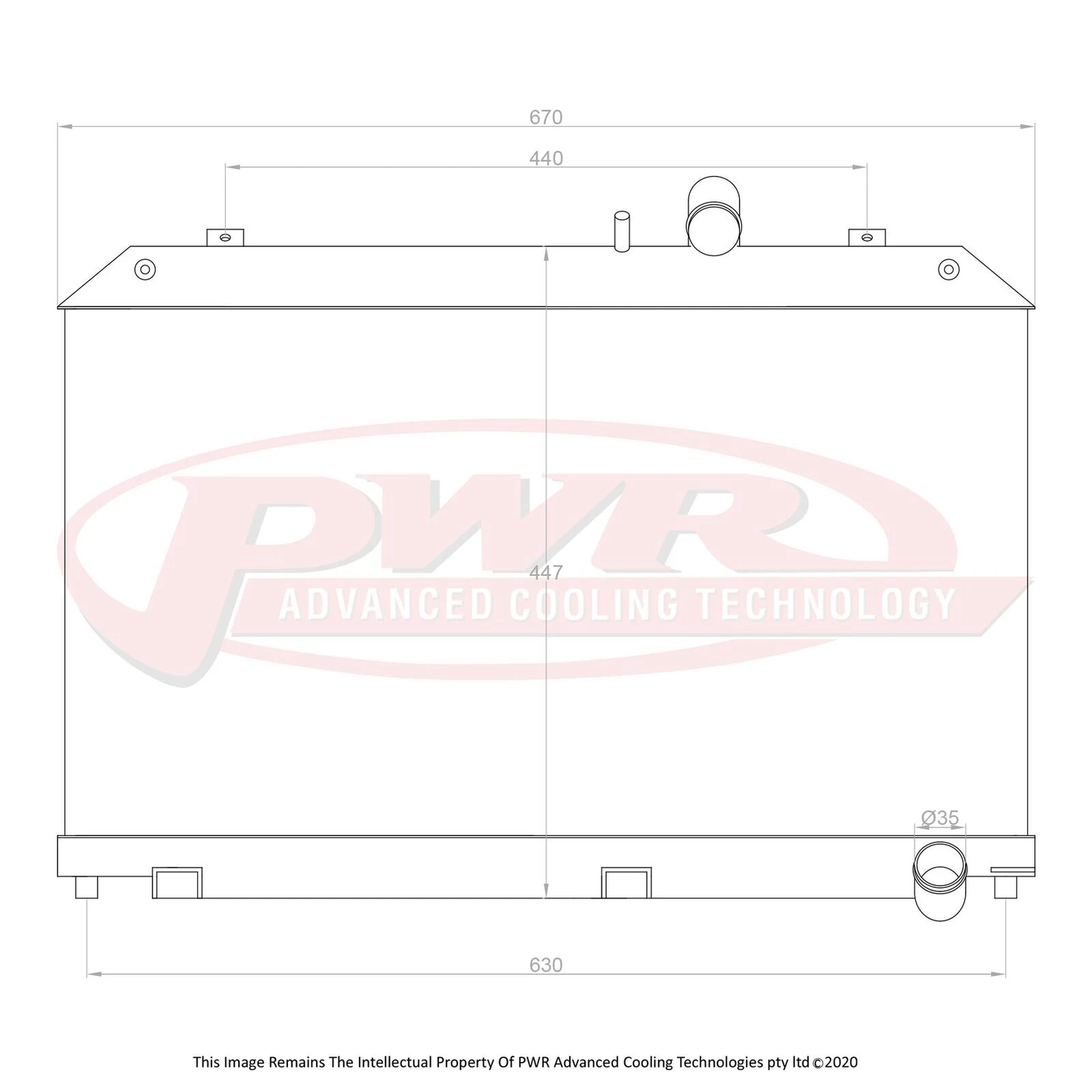 PWR - 42mm Performance Radiator (Mazda RX8 Series 2 08-12)