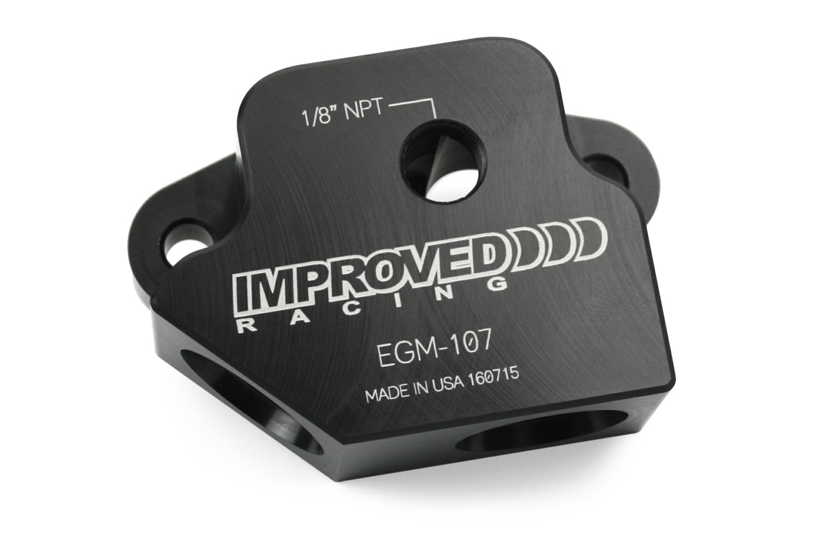 Improved Racing - Oil cooler adapter, GM LS series engine, front sump or rear sump, bottom exit ports