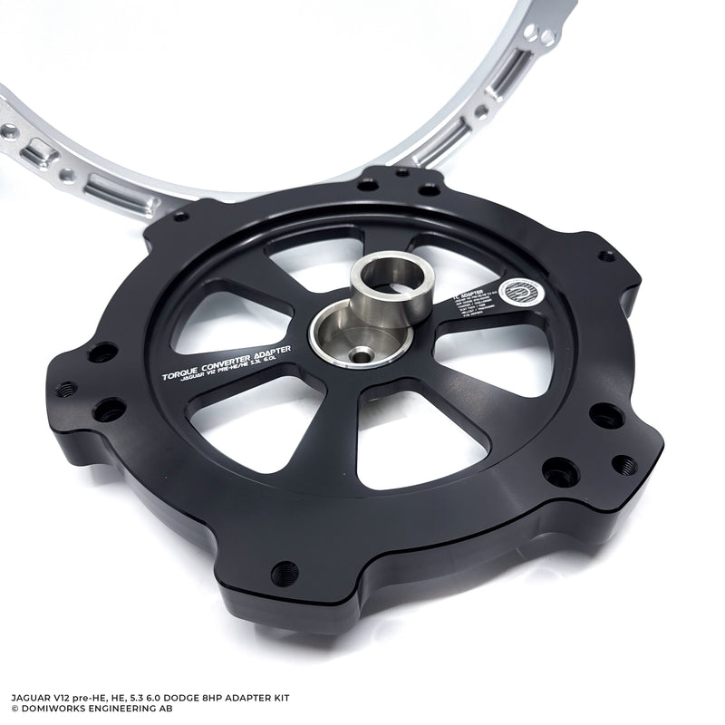 DomiWorks Engineering - JAGUAR V12 5.3L PRE-HE, 5.3 HE AND 6.0L TO DODGE 8HP 845/850RE 70/75/90/95 CHARGER/CHALLENGER/SCAT PACK HELLCAT TRACKHAWK RAM ADAPTER KIT