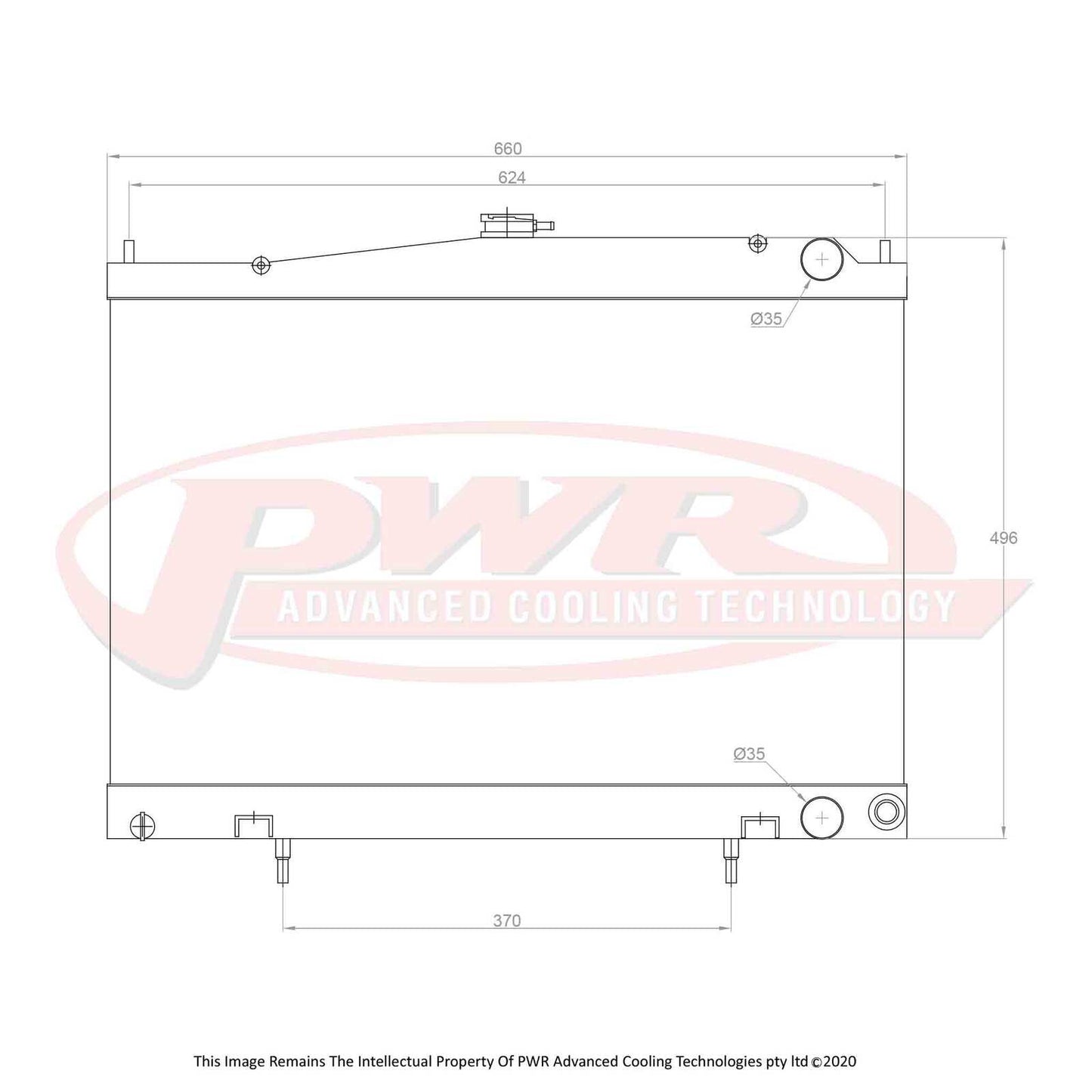 PWR - 42mm Performance Radiator (Nissan Skyline R33 GTR/GTST/R34 GTT Auto 95-02)