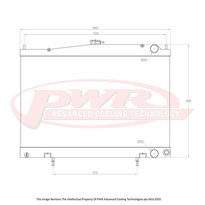 PWR - 42mm Performance Radiator (Nissan Skyline R33 GTR/GTST/R34 GTT Auto 95-02)