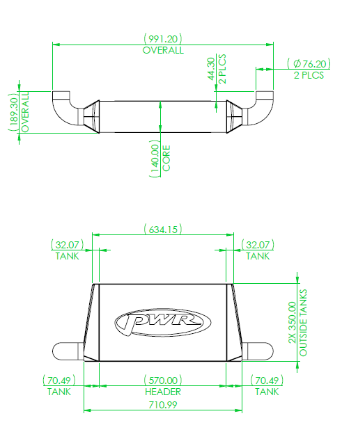 PWR - Universal Drift Intercooler