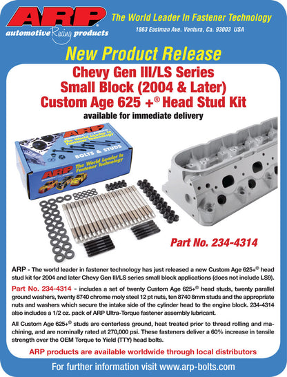 ARP 04+ GM CA625+ 12pt Head Stud Kit