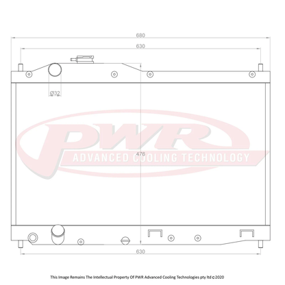 PWR - 42mm Performance Radiator (Honda S2000 AP2 00-08)