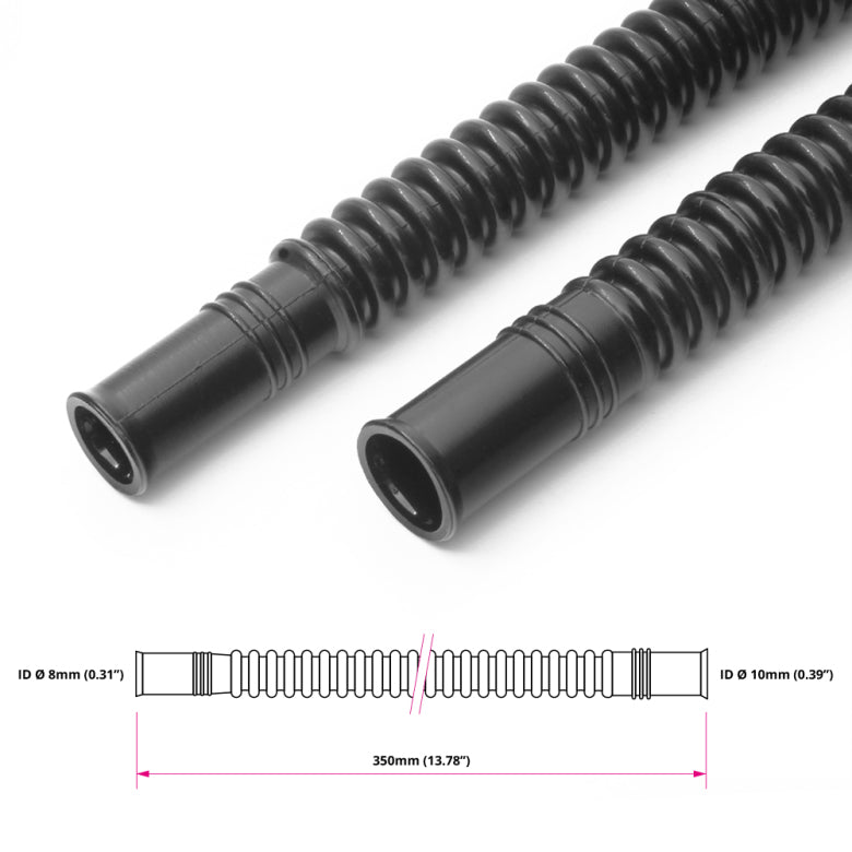 Nuke Performance - Convoluted black nylon in-tank fuel hose Ø8/10mm 350mm