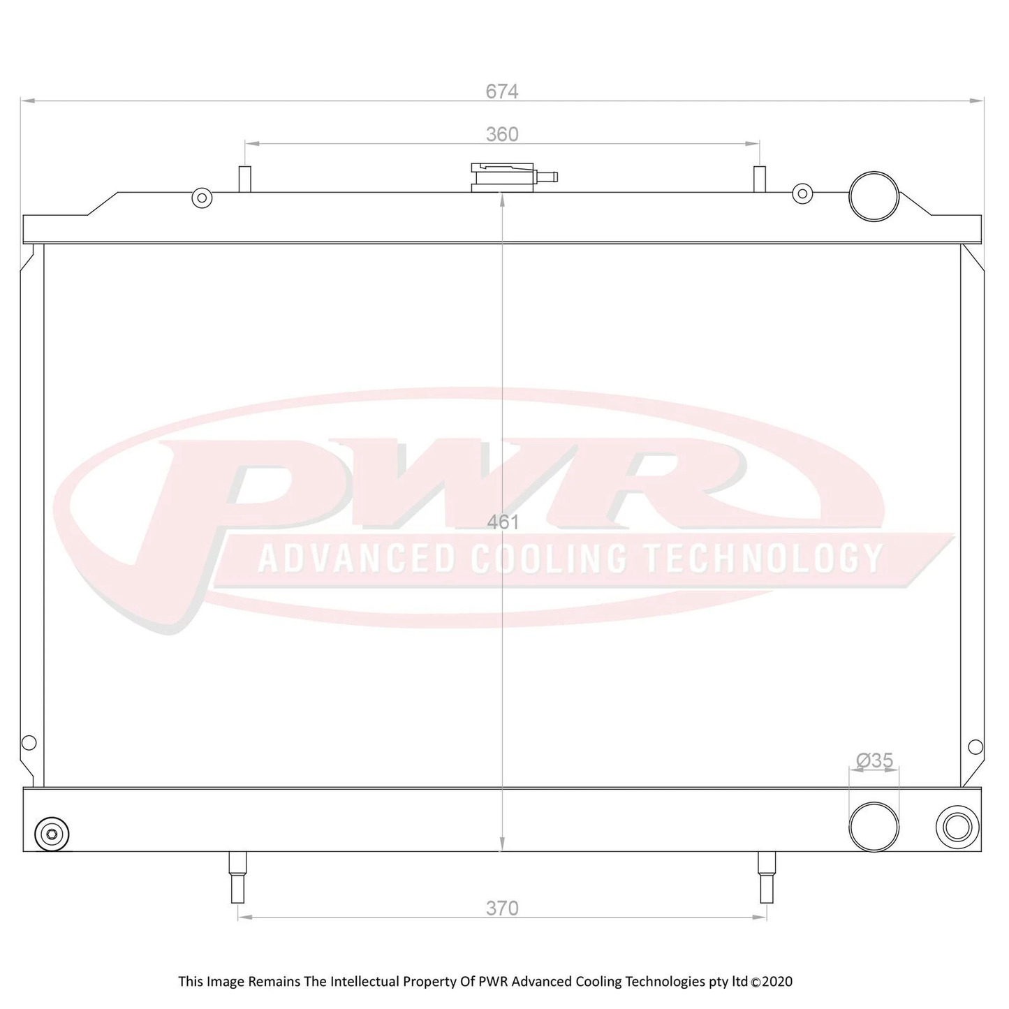 PWR - 42mm Performance R-Fin Radiator (Nissan Skyline R32 GTR/GTST 89-94)