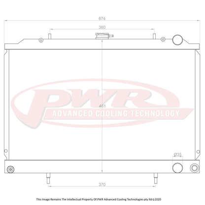 PWR - 42mm Performance R-Fin Radiator (Nissan Skyline R32 GTR/GTST 89-94)