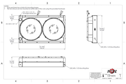 CSF Motorsport Radiator with Shroud 14" SPAL brushless fans and harnesses