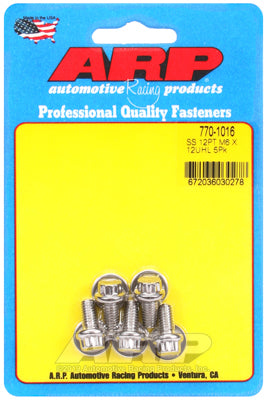 ARP M6 x 1.00 x 12 SS 12pt Bolts (5/pkg)