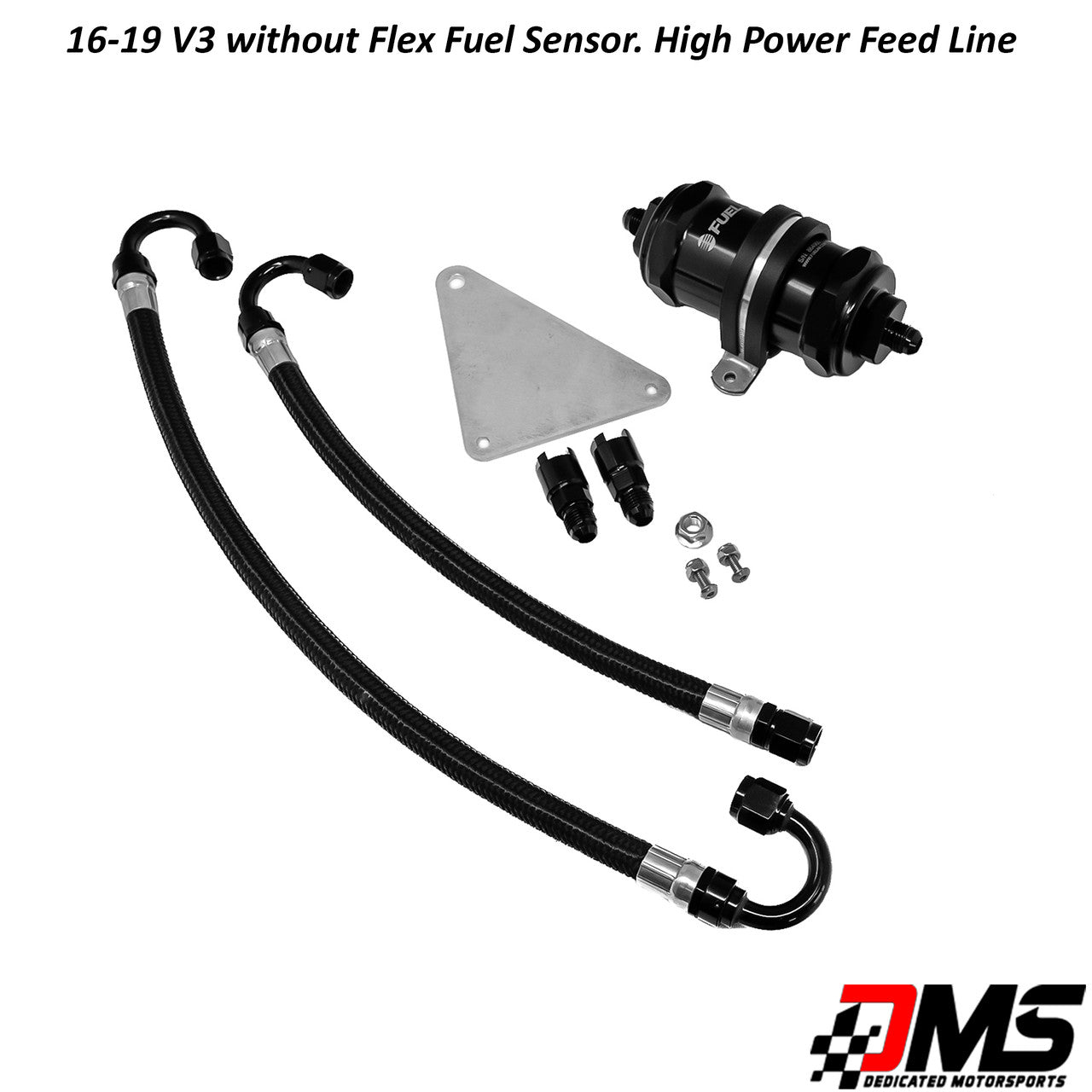 Dedicated Motorsports - 16-19 CTS-V  6 Micron Fuel Filter Kit with High Power Feed Line