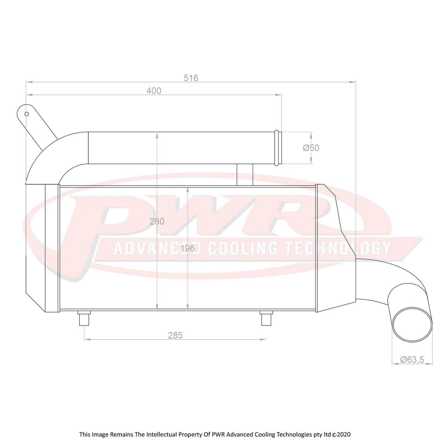 PWR - 68mm Performance Intercooler (Mazda MX-5 4cyl Turbo 99-05)