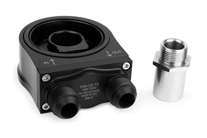 Improved Racing - Oil filter sandwich plate, thermostatic, 200F, -10AN Male ports, filter screw sold separately
