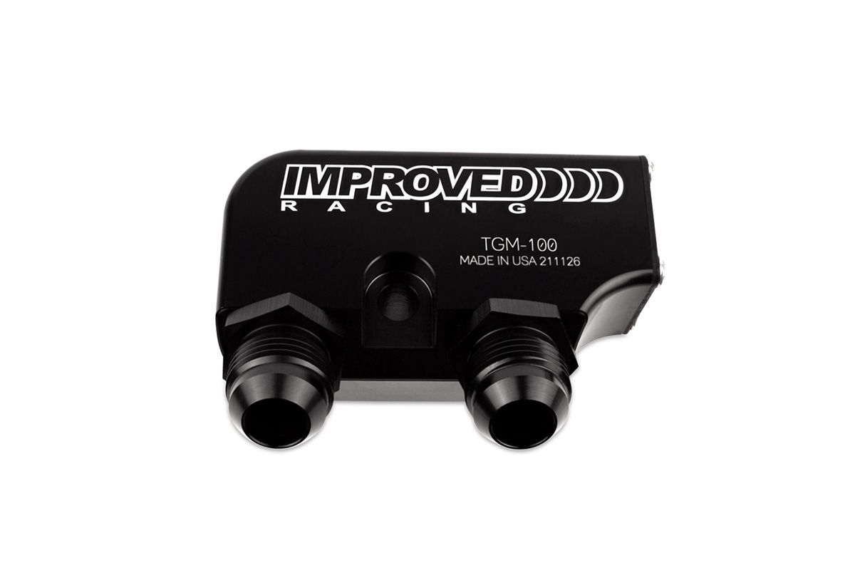 Improved Racing - Transmission cooler adapter, thermostatic, 160F, 6L80/6L90 transmissions, -6AN ORB ports
