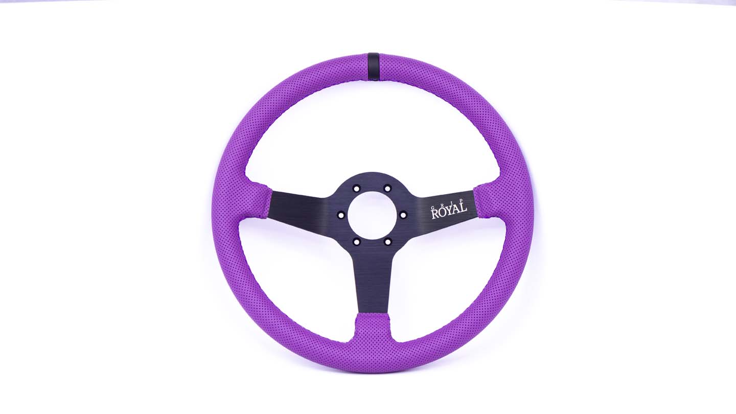 Grip Royal - Brute – 350mm – Purple Perforated Leather – Black TDC