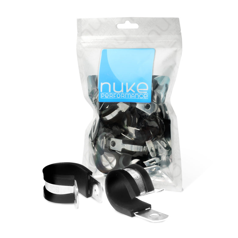Nuke Performance - Stainless Steel P-Clamp for AN-8 AN fuel hose 10pcs