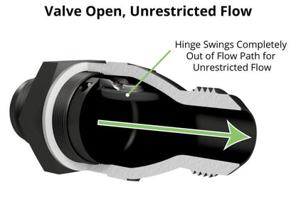Improved Racing - High Flow Flapper Check Valve, -12 Body, -8AN Male