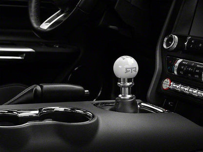 RTR - WHITE SHIFT KNOB - GRAY ENGRAVING (15-23 MUSTANG - GT, ECOBOOST, V6)