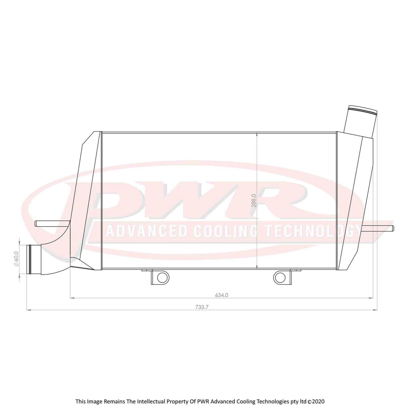 PWR - 68mm Performance Intercooler (Mitsubishi Evo X 07-16) Light Weight