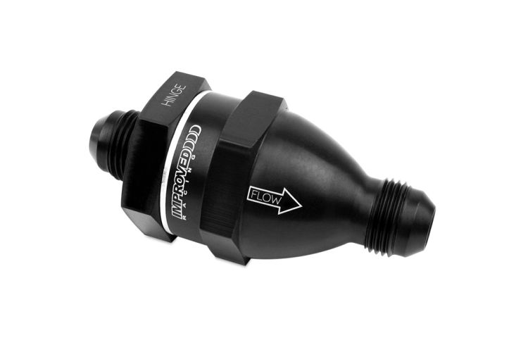 Improved Racing - High Flow Flapper Check Valve, -12 Body, -8AN Male