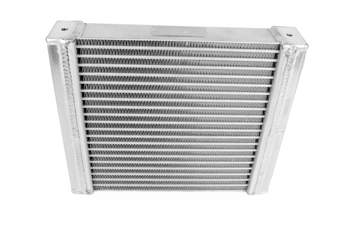 Improved Racing - High efficiency dual-pass oil cooler, 500 series, 21-row, 11.5" x 9.6", -10AN female ORB ports