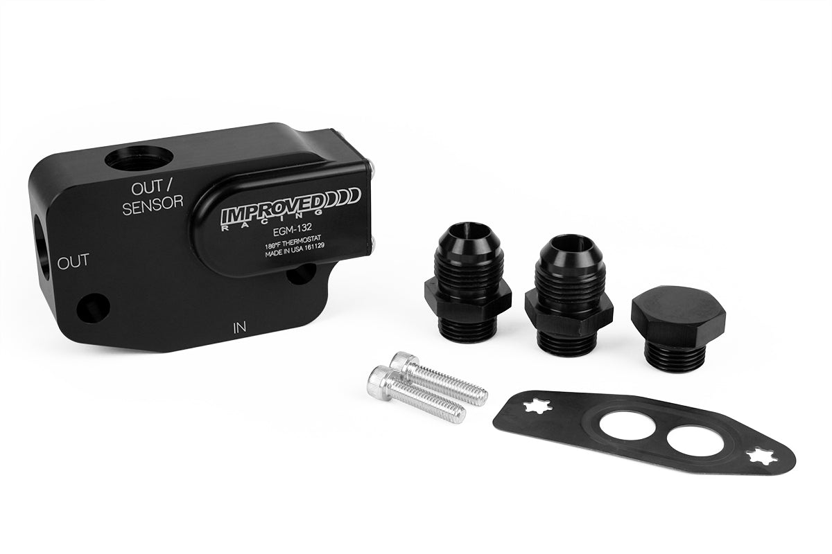 Improved Racing - Oil cooler adapter, thermostatic, 200F, GM Gen V LT engine, C7 Corvette