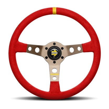MOMO MOD.07 350 Diam 72 Dish Red Microfiber, Anthracite Anodized Spokes 1 Stripe