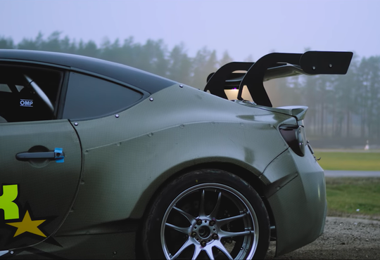 HGK Racing -  GT86 Rear Spoiler [Swan Type] With Aluminum Brackets - Carbon Fiber only
